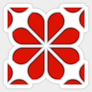 Bright Red Kaleidoscope Pattern (Seamless) 10 Sticker